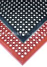 Anti-fatigue high drainage home use kitchen rubber mats , black / red