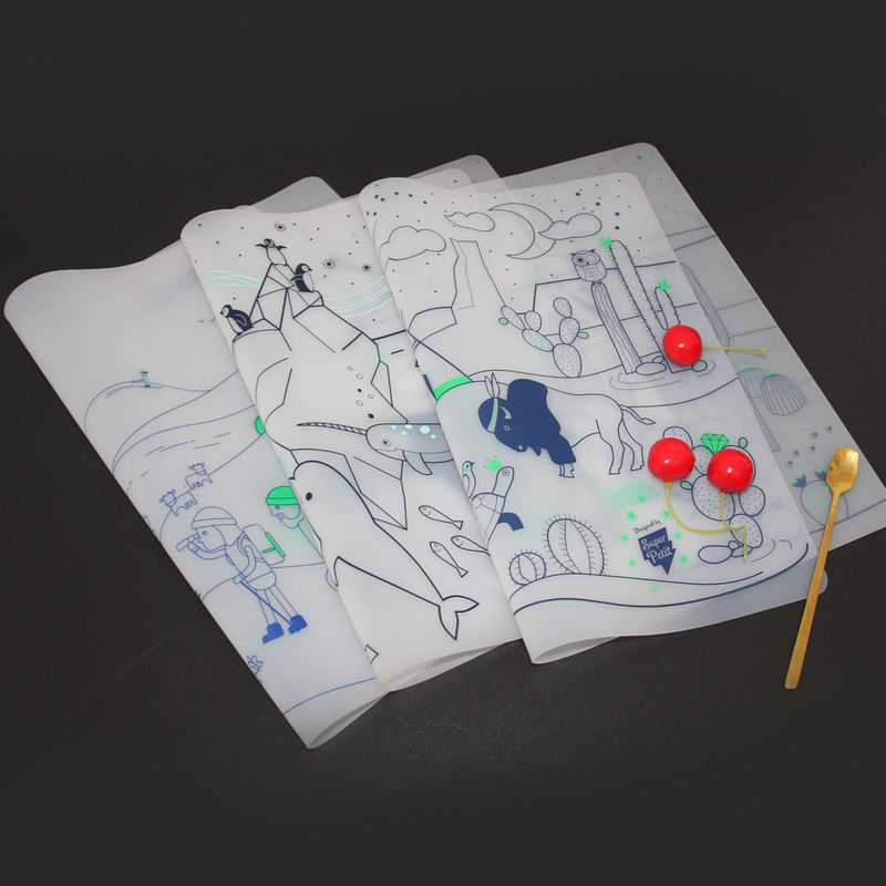 Children food grade erasable drawing placemat silicone table dining mat