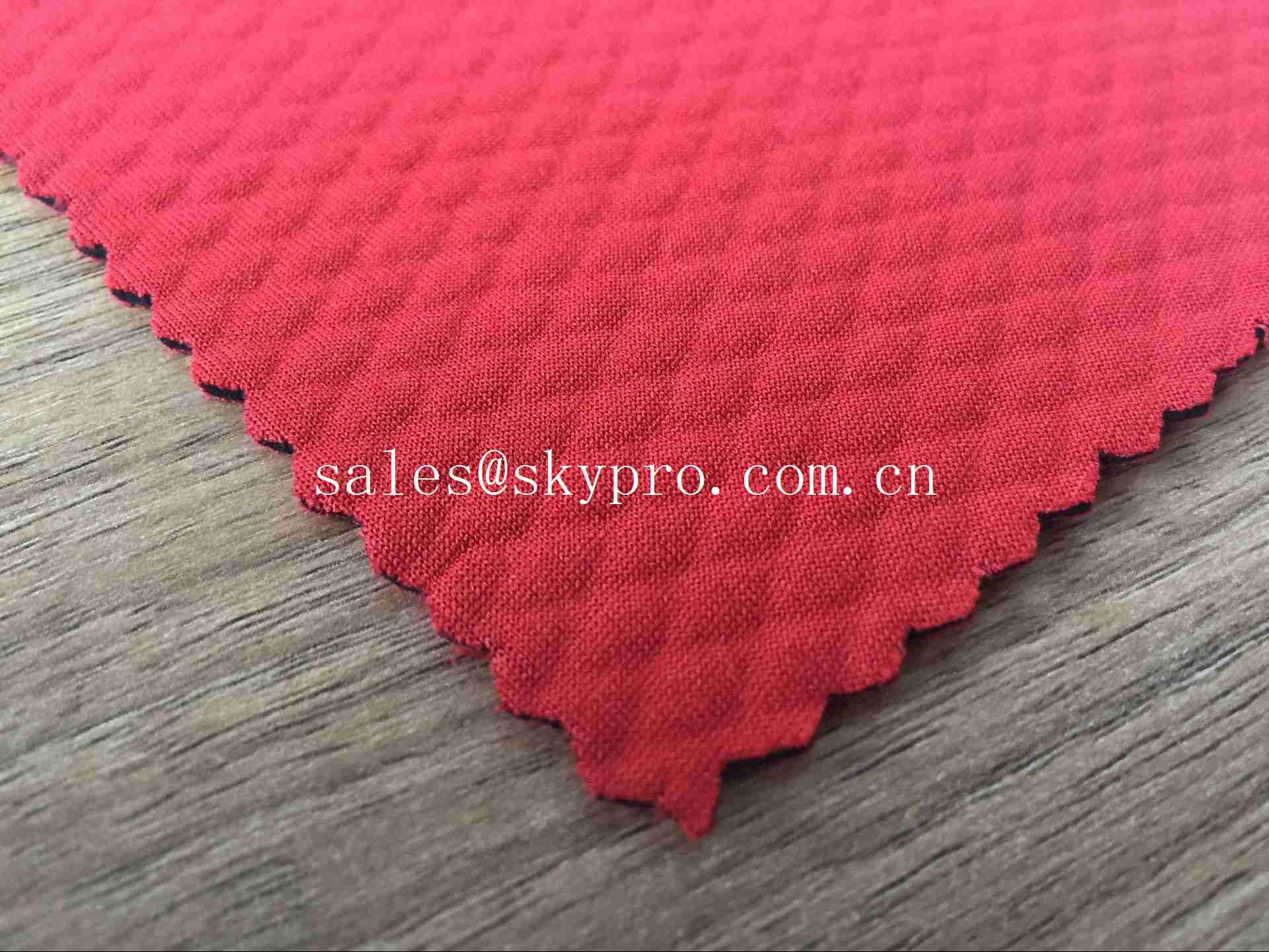2mm Red Neoprene Fabric Roll With Both Nylon Embossed Production