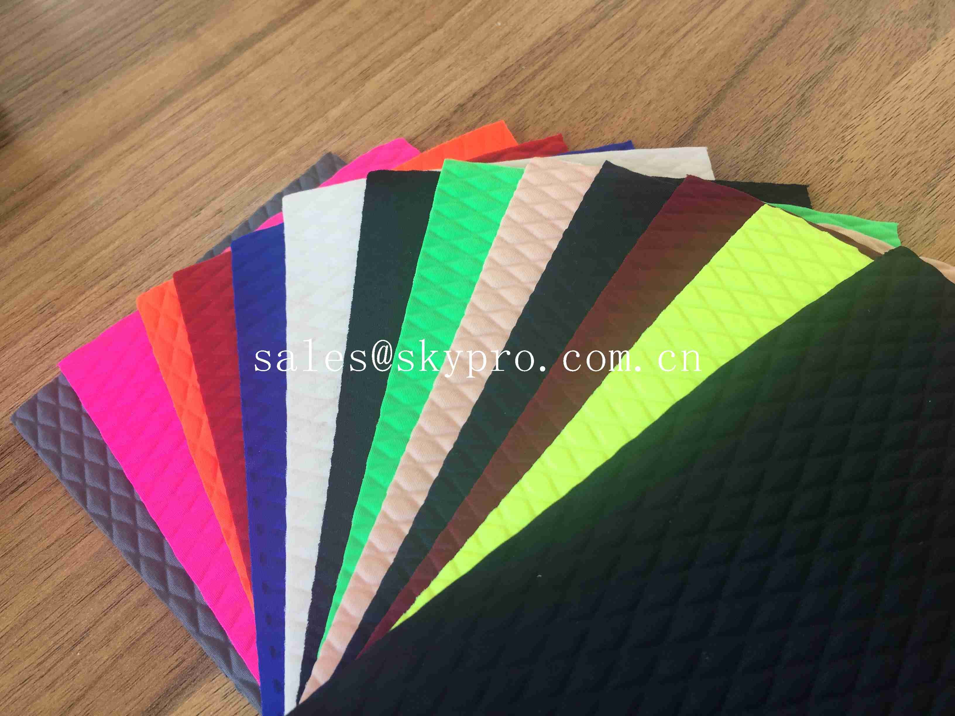 3 Mm Thickness Blue Pink White Neoprene Fabric Roll Foam Coated