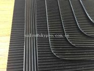 Black Safety Workplace Rubber Matting For Flooring , Shore A Or Shore D Hardness