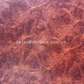 OEM PU Synthetic Leather Embossed Crazy Horse PVC Synthetic Leather for Shoes / Bags