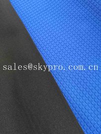 Super Stretch Square Pattern Blue Neoprene Rubber Sheet Coated Nylon Fabric Roll