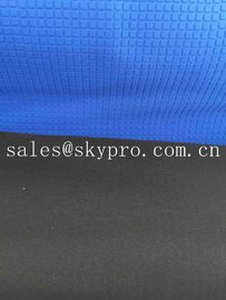 Super Stretch Square Pattern Blue Neoprene Rubber Sheet Coated Nylon Fabric Roll