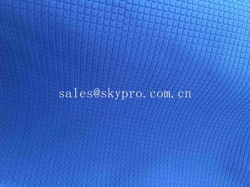 Super Stretch Square Pattern Blue Neoprene Rubber Sheet Coated Nylon Fabric Roll