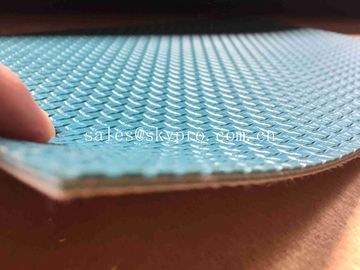 Blue Conveyor Roll Cross Pattern PVC Conveyor Belt Matt Chemical Resistance