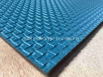 Blue Conveyor Roll Cross Pattern PVC Conveyor Belt Matt Chemical Resistance