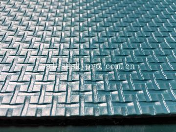 Blue Conveyor Roll Cross Pattern PVC Conveyor Belt Matt Chemical Resistance