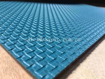 Blue Conveyor Roll Cross Pattern PVC Conveyor Belt Matt Chemical Resistance