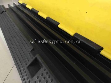 3 Channels Heavy Duty Rubber Cable Ramp Protector PVC Channel Speed Hump