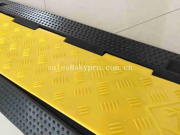 3 Channels Heavy Duty Rubber Cable Ramp Protector PVC Channel Speed Hump