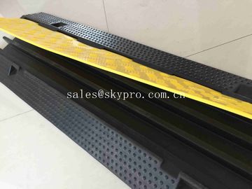 3 Channels Heavy Duty Rubber Cable Ramp Protector PVC Channel Speed Hump