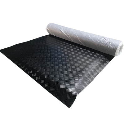 Anti slip flooring checker rubber sheet checker plate five bar anti slip rubber roll / mat / sheet