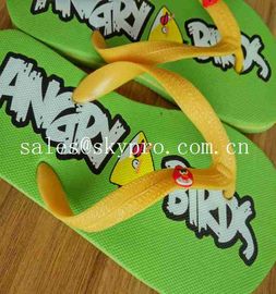 Cartoon Rubber Slipper Summer Beach Flip Flops Birds Design PVC Footwear SGS