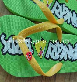 Cartoon Rubber Slipper Summer Beach Flip Flops Birds Design PVC Footwear SGS