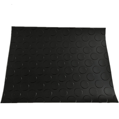Black round coin moisture proof anti slip and wear-resistant PVC floor mat