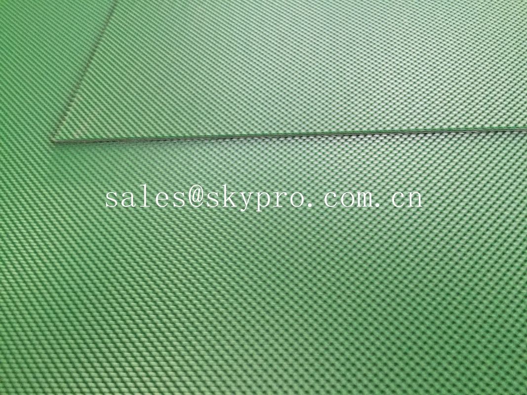 Green color diamond PVC conveyor belt glossy matt smooth grip top