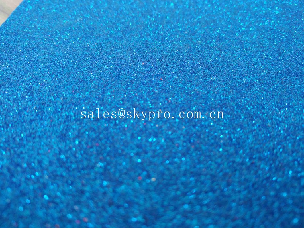 Flexible EVA Foam Rubber Sheets 1mm Thickness Blue Self - Adhesive Glitter