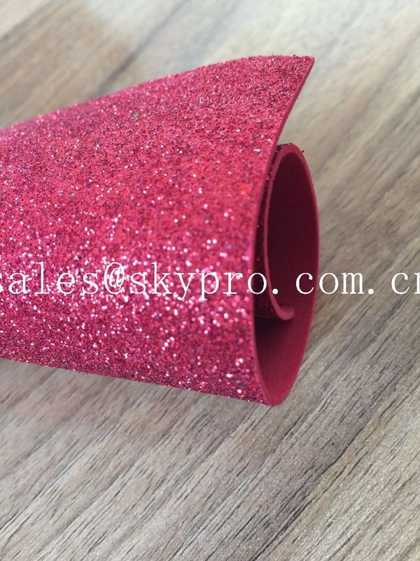 Sparkly Red Printed Glitter EVA Foam Sheet With Non Discoloring Adhesive Ethylene Vinyl Acetate