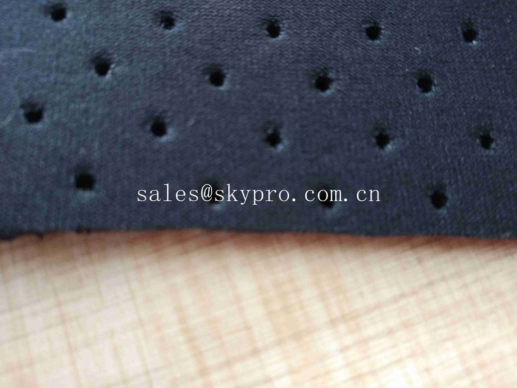 Breathable Black Mesh Neoprene Perforated Rubber Sheet with Spandex Nylon Polyster