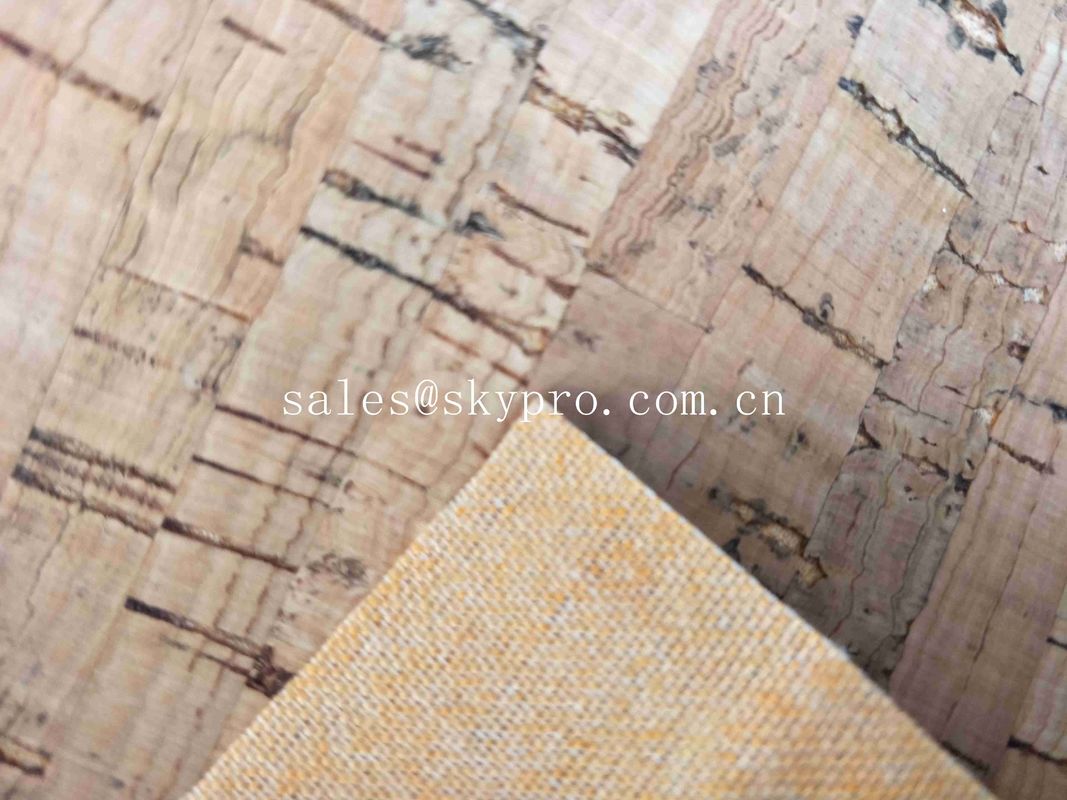 Heat Insulation Colorful Soft Natural Cork Leather Fabric , 0.6mm Thick