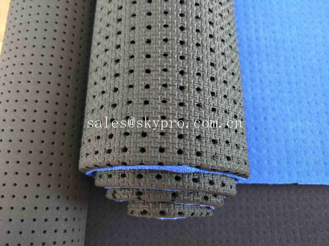 3mm Black Punched Perforated Neoprene Fabric With Different Size Holes / High Stretch