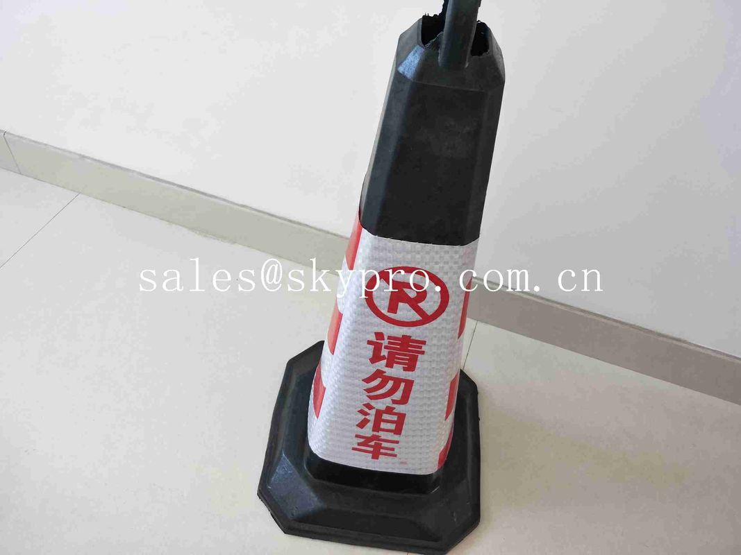 Road Safety Fluorescent Durable Colorful Flat PE Traffic Cones With Rubber Base
