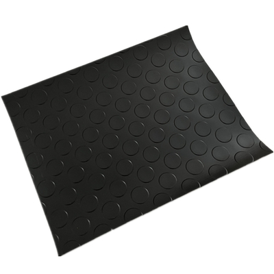 Black round coin moisture proof anti slip and wear-resistant PVC floor mat